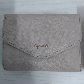 agnes b. 아그네스베 지갑 가죽 베이지