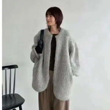 CLANE 컬러 모헤어 샤기 가디건