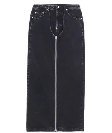DENIM ZIPPED LONG SKIRT