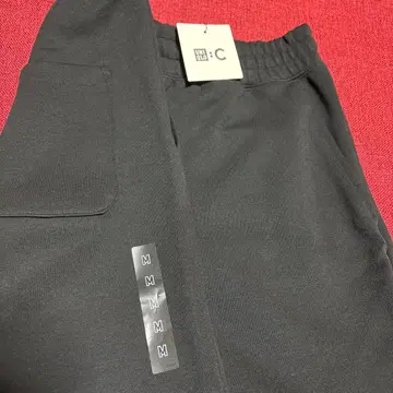 새상품 긴 길이 유니클로 UNIQLO C 맨투맨 와이드 팬츠 블랙 M