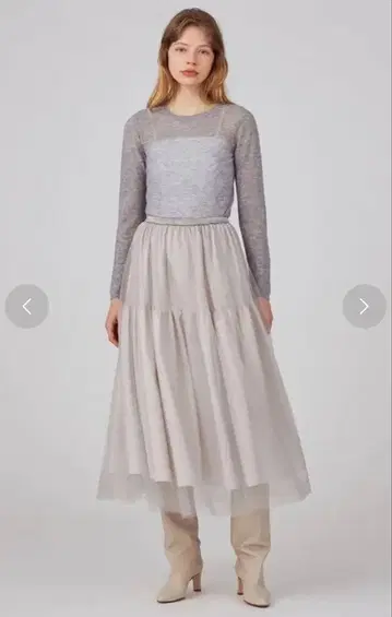 투모로우랜드 보르지 스커트 새상품 택 포함 튤 플레어 스커트