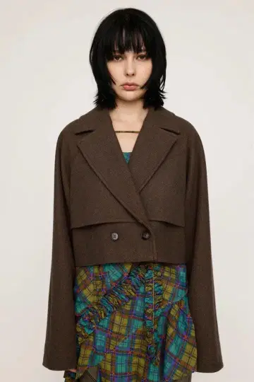 [ SLY ] 브라운 테일러드 자켓 숏 기장