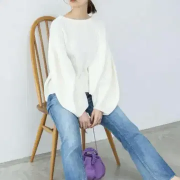 IENA 이에나 카타아제 볼륨 슬리브 크루넥 풀오버 니트