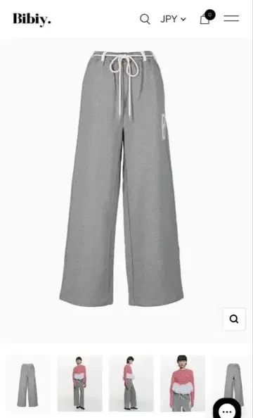 Bibiy. B. CLUB 맨투맨 PREPPY PANTS 그레이