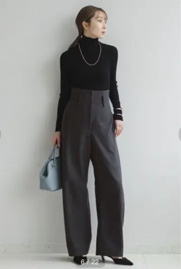 NOBLE 멜톤 하이웨스트 커비 팬츠