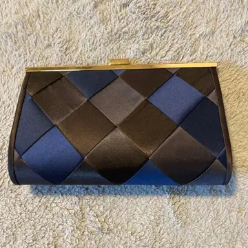 AIMER 블록 메쉬 클러치 파티 백 네이비