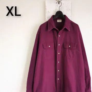 구제 의류 FIVE BROTHER 헤비 샤모어 셔츠 버건디 XL