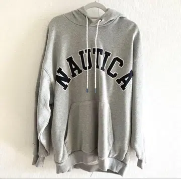 NAUTICA 그레이 후드 부착 후드티