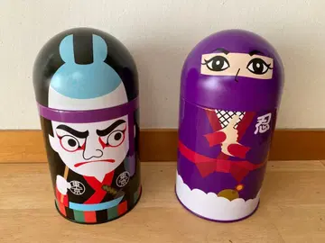 닌자와 가부키 배우의 금속제 수납 박스