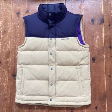 patagonia 다운 베스트 네이비/베이지 남성용 S