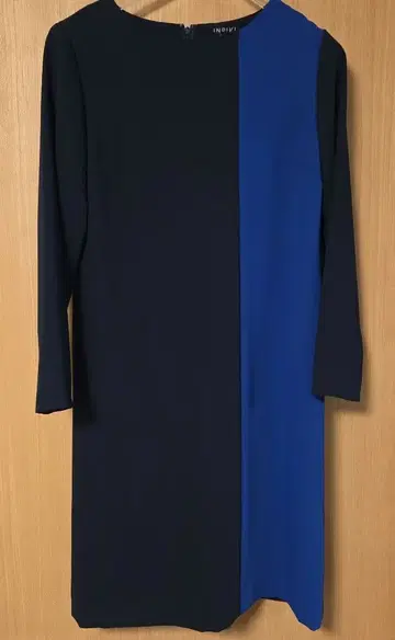 INDIVI 블랙 블루 긴팔 원피스