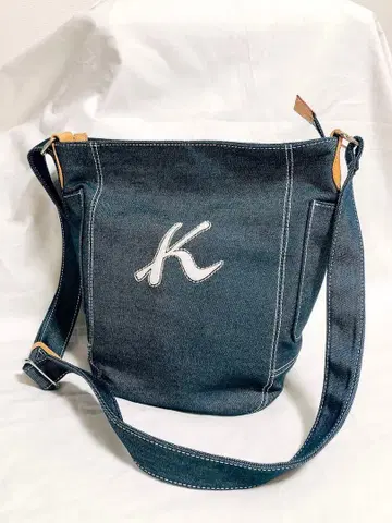 키타무라 데님풍 숄더백 [ K ] 자수 포함