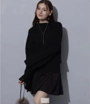 Rirandture 크롭 니트 원피스 (M 사이즈, 블랙)