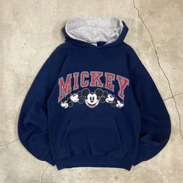 90's USA제 빈티지 Disney 미키 후드티 SM 네이비