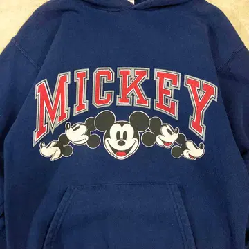90's USA제 빈티지 Disney 미키 후드티 SM 네이비