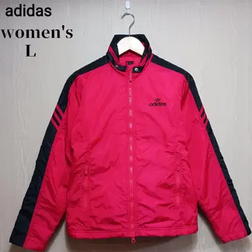 아디다스 오리지널 여성용 패딩 자켓 L 레드 자수 로고