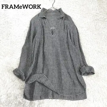 프레임워크 FRAMeWORK 깅엄 체크 린넨 스키퍼 셔츠