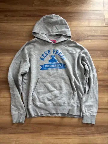 INTERBREED 그레이 후드 부착 후드티