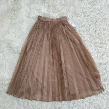 새상품 Feroux 페루 온워드 플리츠 롱 스커트 베이지