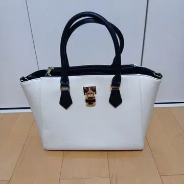 세실 맥비 화이트 블랙 2WAY 토트백