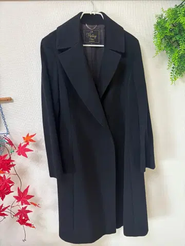 23구 이탈리아제 100% 울 롱 코트 블랙