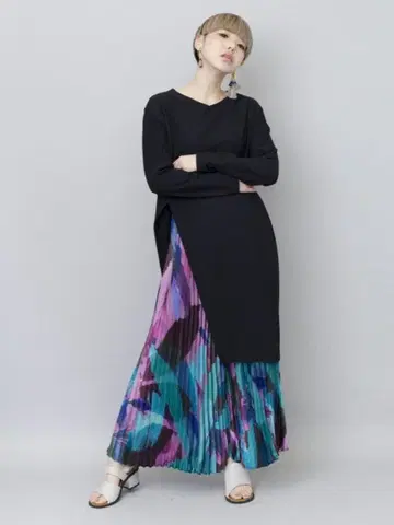 osmosis 프린트 플리츠 팬츠