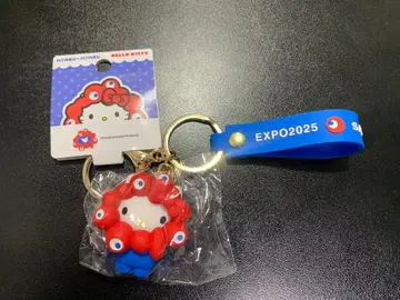 오사카 간사이 박람회 회장 한정판 헬로키티 입체 스트랩 키링 미야쿠미야쿠