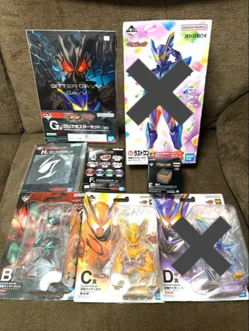 제일복권 가면라이더 제츠&가브 B C E F GH 상 피규어 과자