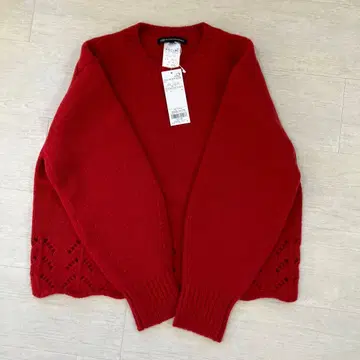 23구 빨간색 니트 스웨터 레이스 편직