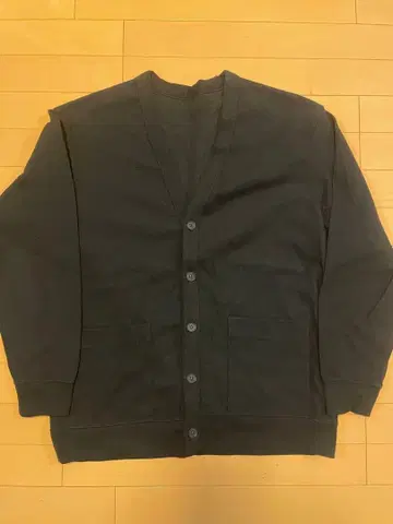 무인양품 신사 이중 편직 밀라노 리브 V넥 가디건 신사 L 블랙