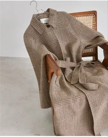 TODAYFUL 스텐칼라 체크 코트