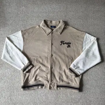 플로리다 자수 바시티 자켓 베이지