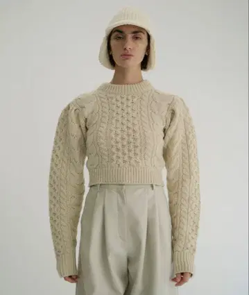 [ CLANE ] HAND CABLE COMPACT KNIT TOPS