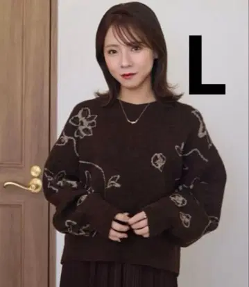 시마무라 tal by yumi 꽃무늬 자카드 니트 풀오버 L 사이즈