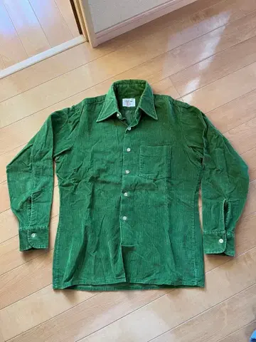 70s ARROW CASUAL WEAR 그린 코듀로이 긴팔 셔츠