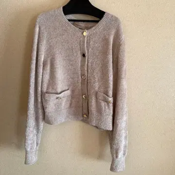 자스 그리티 벨로아 골드 버튼 가디건