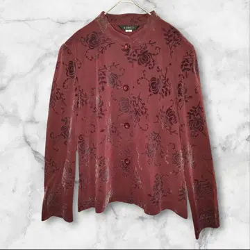 코렛 플라워 패턴 자켓 스커트 셋업 80년대풍 보라색 프리 사이즈