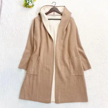 theory luxe 울 롱 코디건 니트 코트 베이지 M