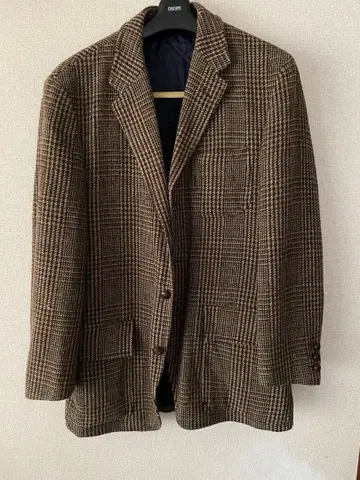 헨리코튼 브라운 계열 체크 테일러드 자켓 L