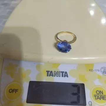 K18 파란 보석의 기하학 반지