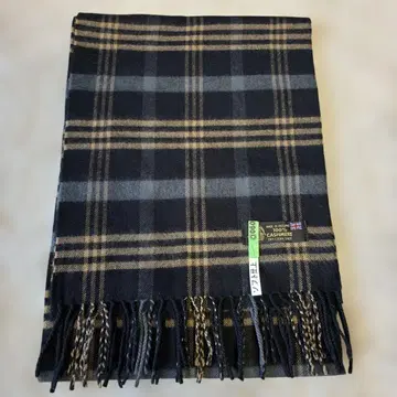 100% 캐시미어 체크 무늬 머플러