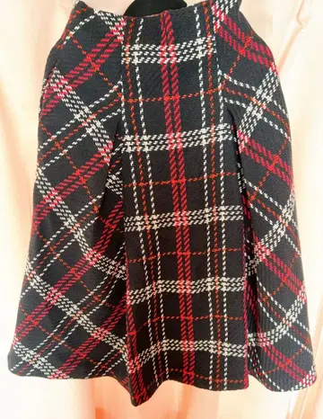 snidel 로빈 체크 미디 스커트