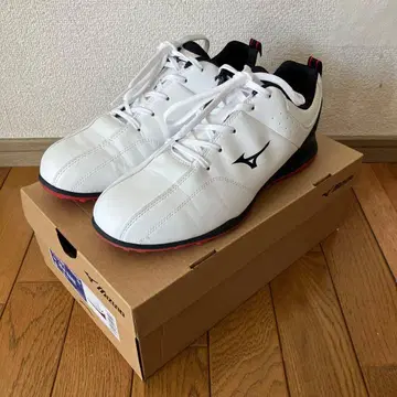 Mizuno 골프화 화이트/블랙/레드 보증서, 박스 포함