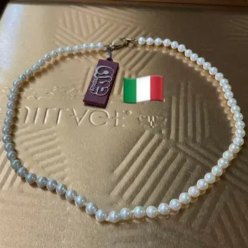 모조 진주 목걸이 실버 925 각인 결혼식 입학식 갸냘픈 이탈리아