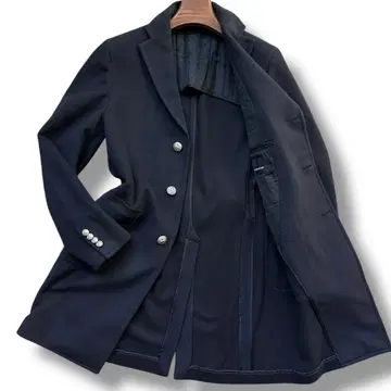 딸리아또레 체스터 코트 은색 버튼 롱 다크 네이비 남성용 L 상당 울