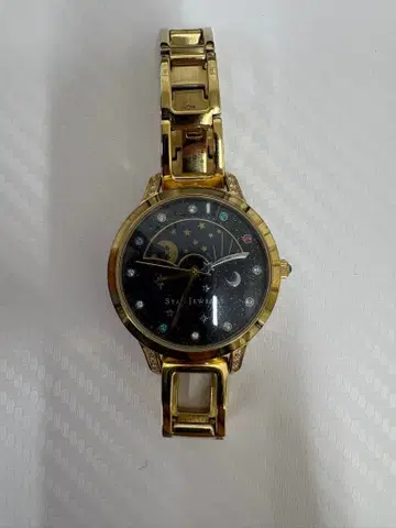 스타 주얼리 골드 아날로그 손목시계 쿼츠