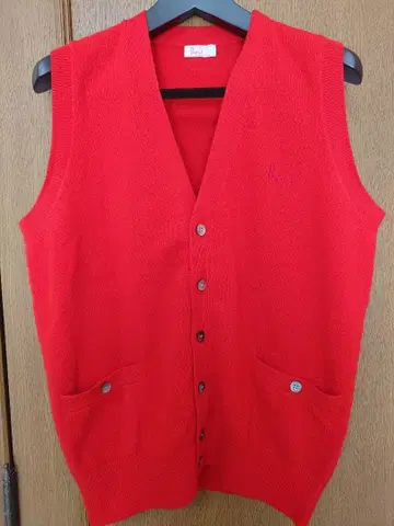 새상품급 Papas 울 베스트 빨간색