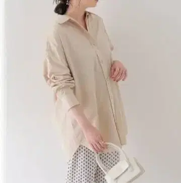 U by SPICK&SPAN 코튼 오버 셔츠 원피스 베이크루즈 새상품급