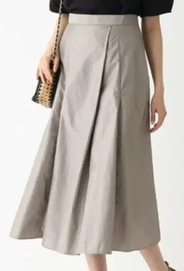 아지메 턱 플레어 스커트 [ 이지케어/세탁기 사용 가능 ] 실버