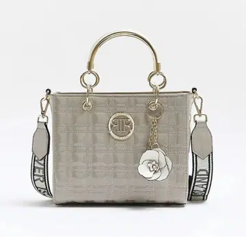 [ River Island ] 그레이 퀼팅 토트백